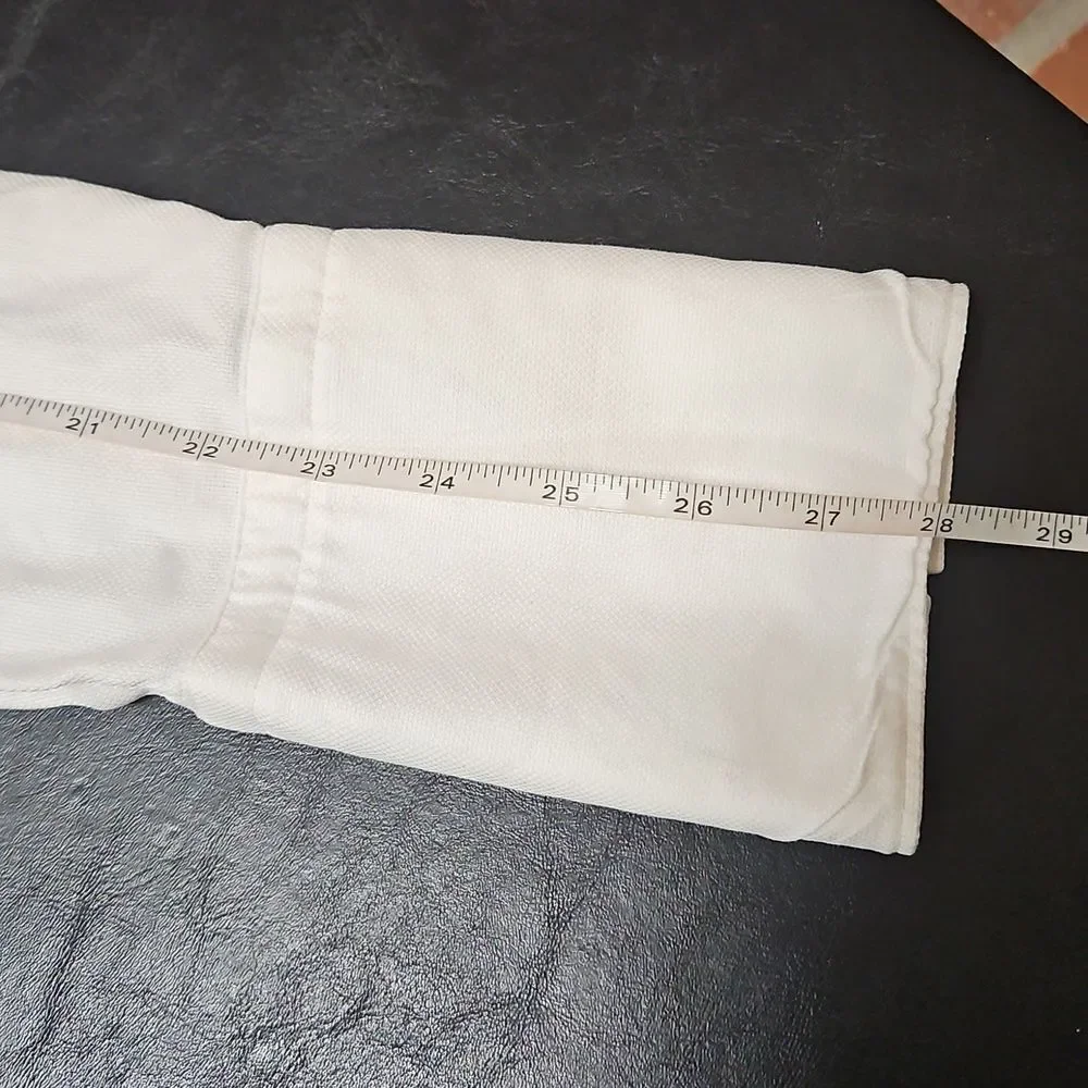 Banana Republic Men's Woven Crisp White French Cuff Dress Shirt Size L 16 - 16.5